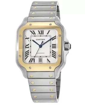 Image of Cartier Santos De Cartier Silver Dial Stainless Steel Mens Watch W2SA0009 W2SA0009