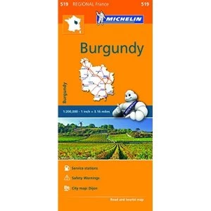 Image of Burgundy - Michelin Regional Map 519 Map Sheet map 2016