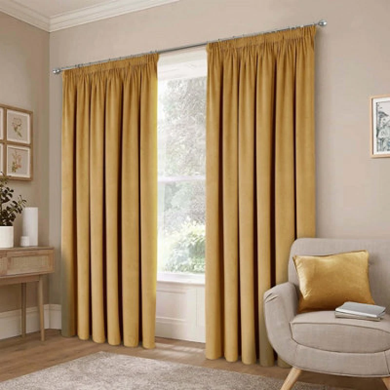 Image of Luxury Living Montreal Taped Top Gold Curtains