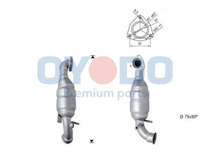 Image of Oyodo 10N0121-OYO Catalytic Converter with fastening/mounting material Catalyst Converter (429)