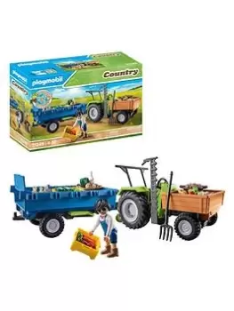 Image of Playmobil 71249 Country Tractor With Harvesting Trailer