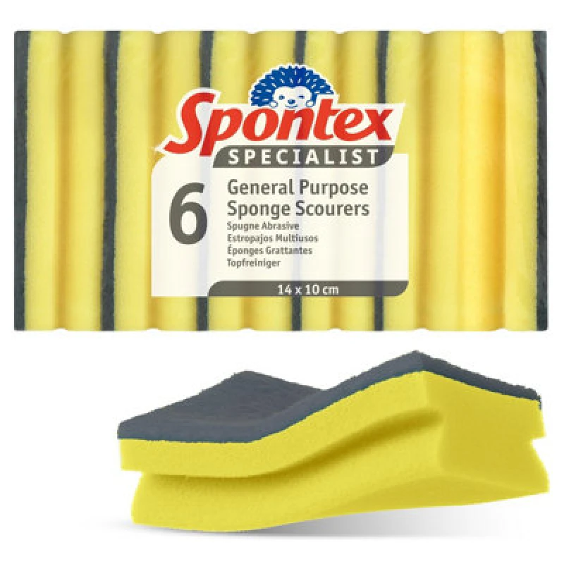 Image of Spontex Specialist General Purpose Sponge Scourers (6 Pack) 19400213