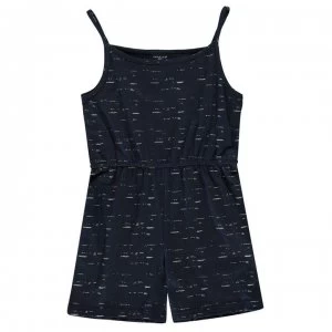 Image of Crafted Junior Girls Jersey Play Suit - Nvy Irr Glitter