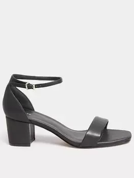 Image of Long Tall Sally Block Heel Sandal Black Pu, Black, Size 8, Women