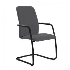 Image of Tuba Black cantilever frame conference chair with fully upholstered