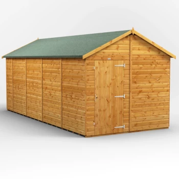 Image of 18x8 Power Windowless Apex Garden Shed - Brown