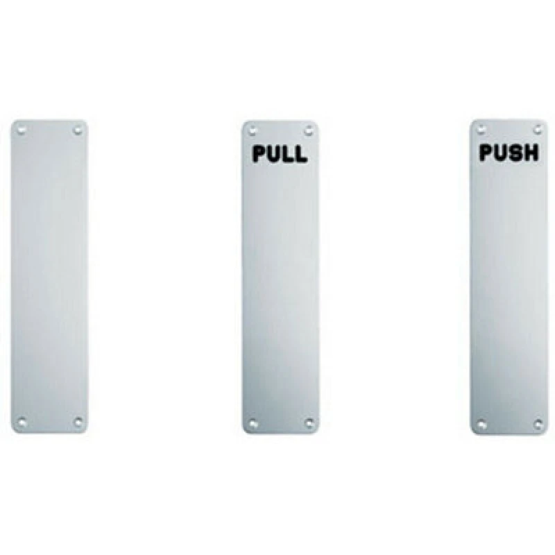 Image of Loops Plain Door Finger Plate 300 x 75mm Satin Anodised Aluminium Push Plate Multi