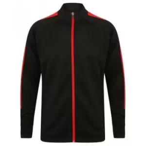 Image of Finden & Hales Childrens/Kids Boys Knitted Tracksuit Top (9/10 Years) (Black/Red)