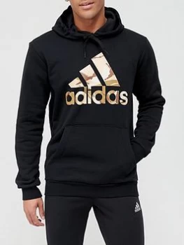 Image of adidas Camo Hoodie - Black, Size 2XL, Men
