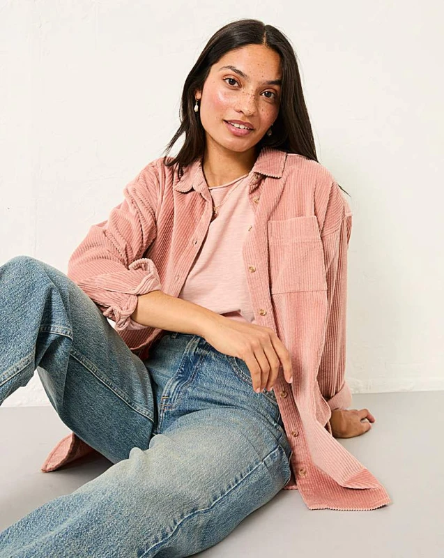 Image of FatFace FatFace Carolin Cord Shirt Pink - FatFace - Size: 20 Pink Female 20 PV26906