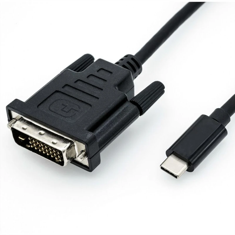 Image of ROLINE 11.04.5830 video cable adapter 1m USB Type-C DVI Black
