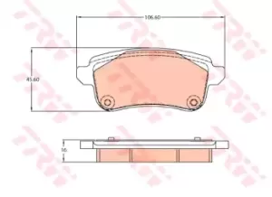 Image of TRW Brake pad set GDB2136 Brake pads,Brake pad set, disc brake RENAULT,Megane IV Schragheck (B9A/M/N_),Megane IV Grandtour (K9A/M/N_)