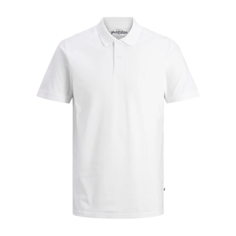 Image of Jack and Jones Mens Short Sleeve Polo Shirt White male M