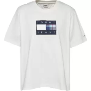 Image of Tommy Jeans Tjw Crv Reg Tartan Flag Tee - White