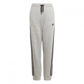Image of adidas 3 Stripe Fleece Pants - Medium Grey Heather / Black