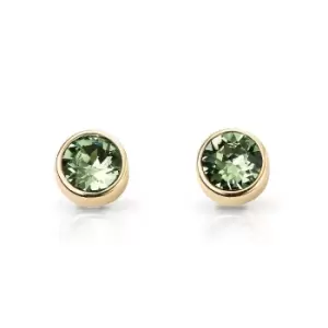 Image of JG Signature Gold Plated Silver August Birthstone Crystal Stud Earrings