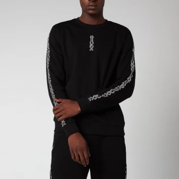 Image of Hugo Boss Doby Split Logo Sweatshirt Black Size L Men