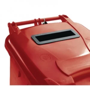 Image of Slingsby Red Confidential Waste Wheelie Bin 360 Litre With Slot and Lid Lock 37