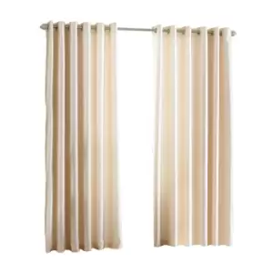 Image of Riva Home Fiji Faux Silk Ringtop Curtains (46x72 (117x183cm)) (Cream)