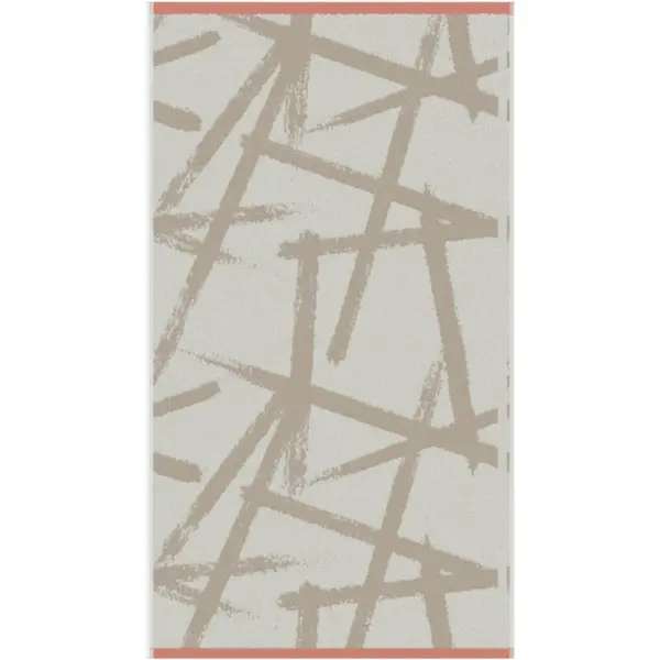 Image of Fusion Fusion - Leda Jacquard 100% Cotton 550gsm Bath Towel, Natural/Coral LDWNLUXPZU