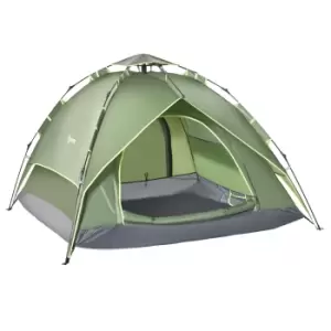 Image of Outsunny Three Man Pop Up Tent Camping Festival Hiking Family Travel Shelter Portable