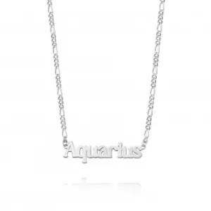 Image of Aquarius Zodiac Recycled Sterling Silver Necklace ZN11_SLV