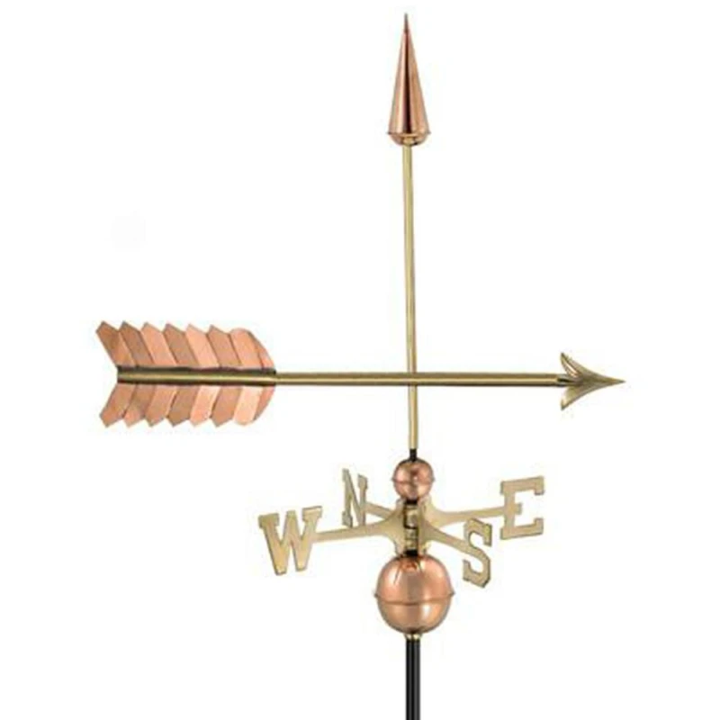 Image of Good Directions Farmhouse Copper Arrow Weathervane - H89 x W58 x L44cm Copper Unisex