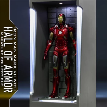 Image of Hot Toys Marvel Miniature Figure: Iron Man 3 - Iron Man Mark 7 (with Hall of Armor)