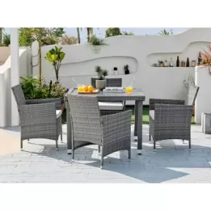 Image of Furniture Box FurnitureBox Barbados Outdoor Dining Set 4 Seat Grey