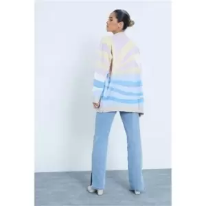 Image of I Saw It First Lilac Sunrise Jacquard Oversized Cardigan - Purple