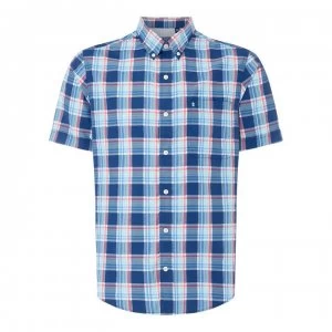 Image of IZOD Seer Plaid Shirt - Estate Blue435