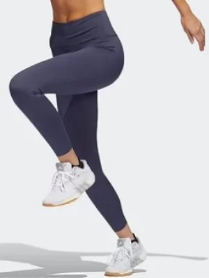 Image of adidas Optime Training Luxe 7/8 Tights, Blue, Size S, Women