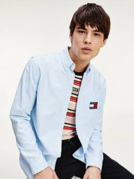 Image of Tommy Jeans Oxford Badge Shirt - Light Blue