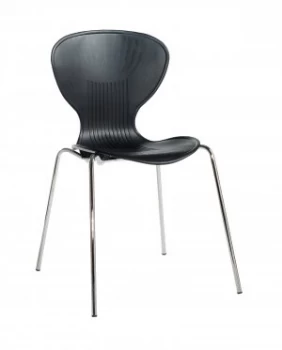 Image of Sienna one piece shell Room pack of 4 With Chrome Legs - Black