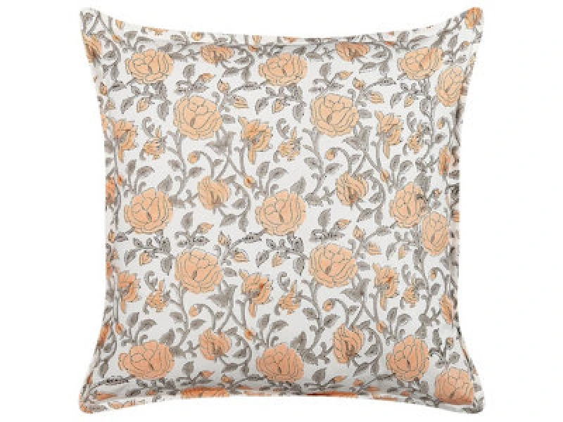 Image of Beliani Throw Cushion Meadia Cotton 45 X 45cm Multicolour Floral Pattern