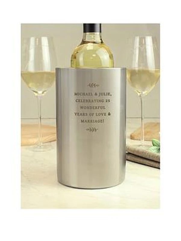 Image of Personalised Memento Company Personalised House Wine Cooler Metallic Silver