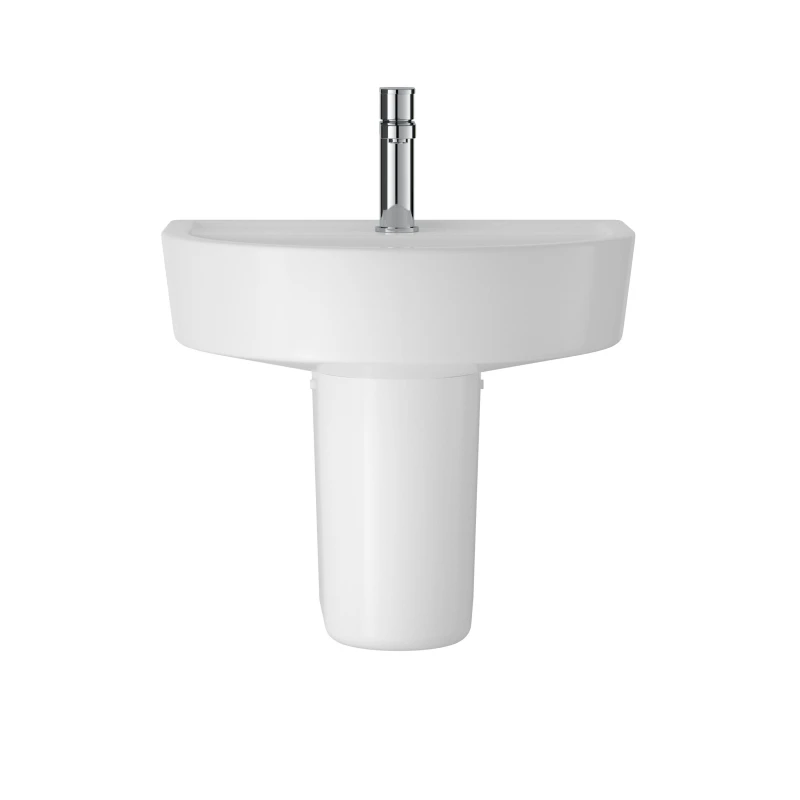 Image of Balterley Mila Round Ceramic Basin and Semi Pedestal Balterley 520mm White