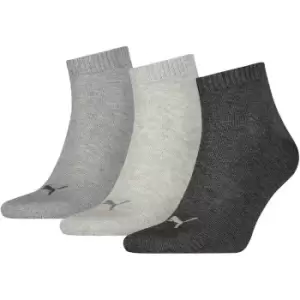 Image of Quarter Training Socks (3 Pairs) - 2.5-5 - Grey - Grey - Puma