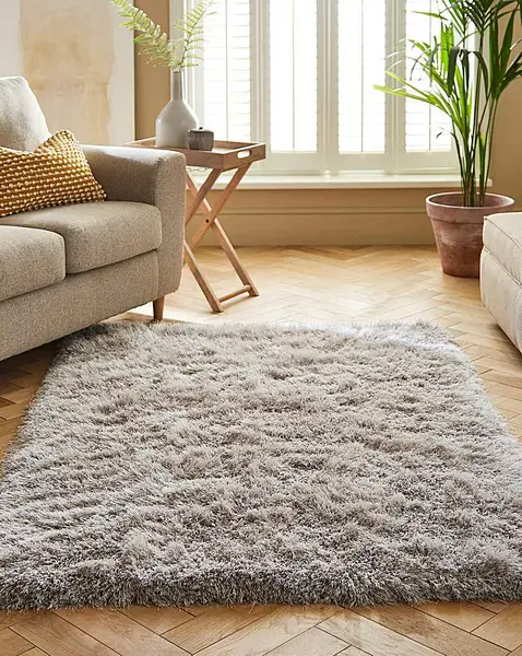Image of JD Williams Extravagance Cosy Shaggy Rug Silver 60X120 MN15009