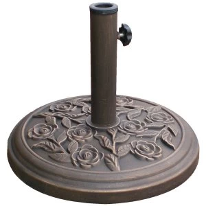 Image of Kingfisher Cast Iron Effect Patterned Parasol Base - Bronze