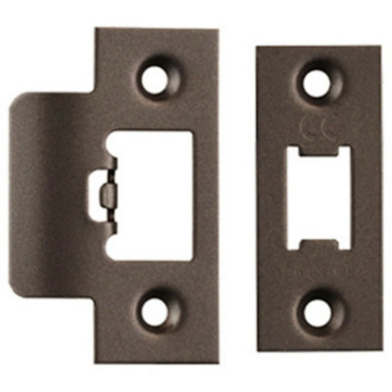 Image of Loops Forend Strike & Fixing Pack Suitable for Tubular Latch Matt Bronze Multi