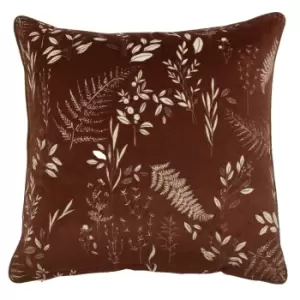 Image of Furn Fearne Botanical Cushion Cover (50 x 50 cm) (Brick)