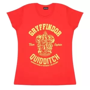 Image of Harry Potter Womens/Ladies Gryffindor Quidditch Fitted T-Shirt (S) (Red)