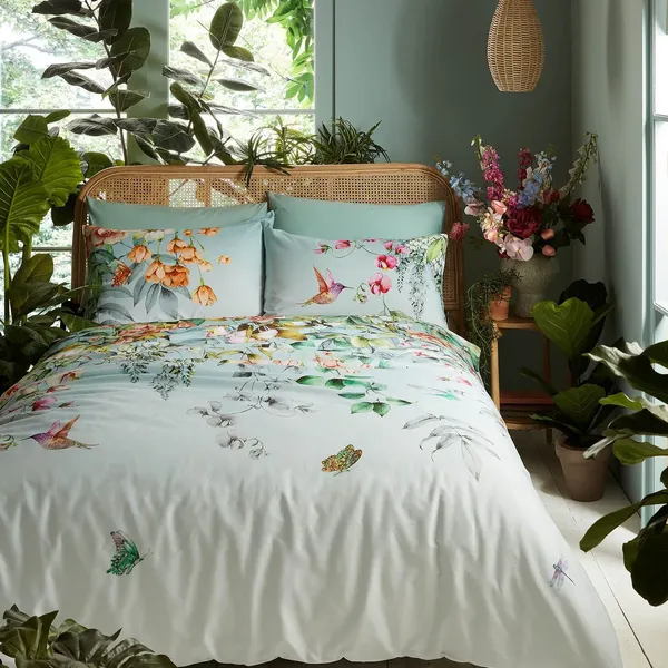 Image of Graham & Brown Ethereal Flora Duvet Set, King, Dawn