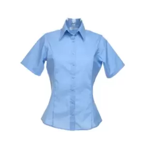 Image of Kustom Kit Womens/Ladies Short Sleeve Business/Work Shirt (6) (Light Blue)