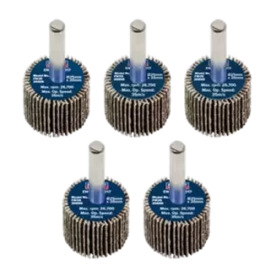 Image of Sealey Flap Wheel 25 x 20mm 6mm Shaft Assorted Grit - Pack of 5 - FW2520ASS