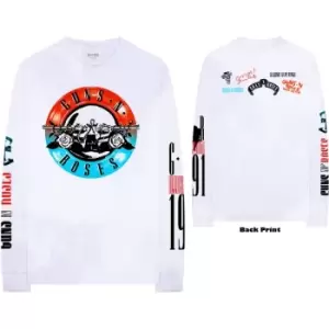 Image of Guns N' Roses - Motorcross Logo Unisex X-Large Long Sleeved T-Shirt - White