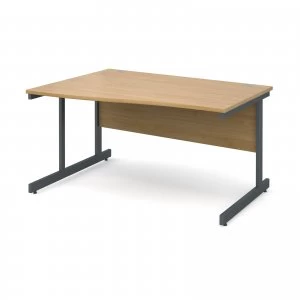 Image of Contract 25 Left Hand Wave Desk 1400mm - Graphite Cantilever Frame oa