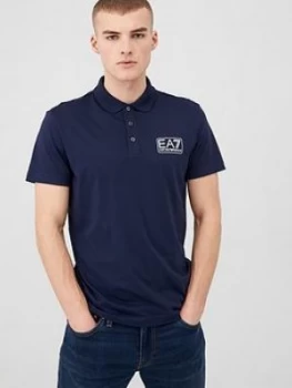 Image of Emporio Armani EA7 Train Logo Series Polo Shirt Navy Size S Men