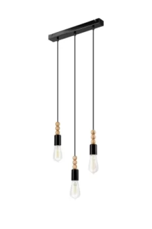 Image of Simon Cluster Pendant Ceiling Light Black, 3x E27